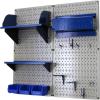 imageWall Control Craft ampamp Hobby Pegboard Organizer Storage Kit with Black Pegboard and Red AccessoriesGray Pegboard Blue Accessories
