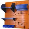 imageWall Control Craft ampamp Hobby Pegboard Organizer Storage Kit with Black Pegboard and Red AccessoriesOrange Pegboard Blue Accessories
