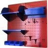 imageWall Control Craft ampamp Hobby Pegboard Organizer Storage Kit with Black Pegboard and Red AccessoriesRed Pegboard Blue Accessories