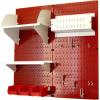 imageWall Control Craft ampamp Hobby Pegboard Organizer Storage Kit with Black Pegboard and Red AccessoriesRed Pegboard White Accessories