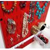 imageWall Control Jewelry Organizer Wall Hanging Jewelry Holder Kit Wall Mounted Necklace Organizer Kit in WhiteRed