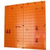 imageWall Control Kitchen Pegboard Organizer Pots and Pans Storage Rack Organization Kit with White Pegboard and White AccessoriesOrange Pegboard Red Accessories