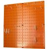 imageWall Control Kitchen Pegboard Organizer Pots and Pans Storage Rack Organization Kit with White Pegboard and White AccessoriesOrange Pegboard White Accessories