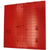 imageWall Control Kitchen Pegboard Organizer Pots and Pans Storage Rack Organization Kit with White Pegboard and White AccessoriesRed Pegboard Red Accessories