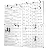 imageWall Control Kitchen Pegboard Organizer Pots and Pans Storage Rack Organization Kit with White Pegboard and White AccessoriesWhite Pegboard Black Accessories