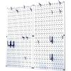 imageWall Control Kitchen Pegboard Organizer Pots and Pans Storage Rack Organization Kit with White Pegboard and White AccessoriesWhite Pegboard Blue Accessories
