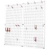 imageWall Control Kitchen Pegboard Organizer Pots and Pans Storage Rack Organization Kit with White Pegboard and White AccessoriesWhiteRed
