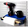 imageWall Control Paper Towel Holder and Dowel Rod Pegboard Shelf Assembly for Wall Control Pegboard and Slotted Tool Board  BlackBlue