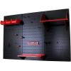 imageWall Control Pegboard Organizer 4 ft Metal Pegboard Standard Tool Storage Kit with Black Toolboard and Black AccessoriesBlack Pegboard with Red Accessories