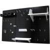 imageWall Control Pegboard Organizer 4 ft Metal Pegboard Standard Tool Storage Kit with Black Toolboard and Black AccessoriesBlack Pegboard with White Accessories