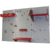 imageWall Control Pegboard Organizer 4 ft Metal Pegboard Standard Tool Storage Kit with Black Toolboard and Black AccessoriesGray Pegboard with Red Accessories