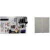 imageWall Control Pegboard Organizer 4 ft Metal Pegboard Standard Tool Storage Kit with Black Toolboard and Black AccessoriesGrayBlack