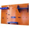 imageWall Control Pegboard Organizer 4 ft Metal Pegboard Standard Tool Storage Kit with Black Toolboard and Black AccessoriesOrange Pegboard Blue Accessories