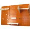 imageWall Control Pegboard Organizer 4 ft Metal Pegboard Standard Tool Storage Kit with Black Toolboard and Black AccessoriesOrange Pegboard with White Accessories