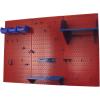 imageWall Control Pegboard Organizer 4 ft Metal Pegboard Standard Tool Storage Kit with Black Toolboard and Black AccessoriesRed Pegboard Blue Accessories