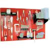 imageWall Control Pegboard Organizer 4 ft Metal Pegboard Standard Tool Storage Kit with Black Toolboard and Black AccessoriesRedBlack
