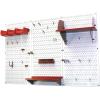 imageWall Control Pegboard Organizer 4 ft Metal Pegboard Standard Tool Storage Kit with Black Toolboard and Black AccessoriesWhite Pegboard Red Accessories