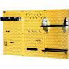 imageWall Control Pegboard Organizer 4 ft Metal Pegboard Standard Tool Storage Kit with Black Toolboard and Black AccessoriesYellow