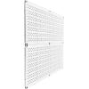 imageWall Control Pegboard Rack Garage Storage Galvanized Steel Horizontal Peg Board Pack  Two 32Inch x 16Inch Shiny Metallic Metal WallBoard Tool Organization PanelsWhite