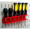 imageWall Control Screwdriver Holder Bracket Slotted Metal Pegboard Accessory Slotted Tool Board  RedRed