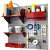 Gray Pegboard Red Accessories