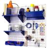 White Pegboard Blue Accessories