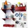 White Pegboard Red Accessories