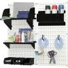 White Pegboard With Black Accessories