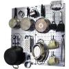 imageWall Control Kitchen Pegboard Organizer Pots and Pans Storage Rack Organization Kit with White Pegboard and White AccessoriesGalvanizedBlue
