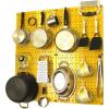 imageWall Control Kitchen Pegboard Organizer Pots and Pans Storage Rack Organization Kit with White Pegboard and White AccessoriesYellowWhite