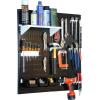 imageWall Control Metal Pegboard Utility Tool Storage Kit with Black Pegboard and Black AccessoriesBlack Pegboard With White Accessories