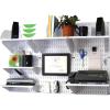 imageWall Control Office Organizer Unit Wall Mounted Office Desk Storage and Organization Kit Slotted White Wallboards and Blue AccessoriesWhiteWhite