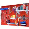 imageWall Control Pegboard Organizer 4 ft Metal Pegboard Standard Tool Storage Kit with Black Toolboard and Black AccessoriesRed