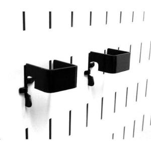 imageWall Control 1in x 1in CBracket Slotted Metal Pegboard Hook for Wall Control Pegboard and Slotted Tool Board  BlackBlack