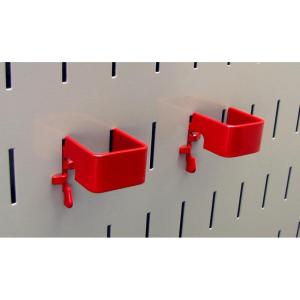 imageWall Control 1in x 1in CBracket Slotted Metal Pegboard Hook for Wall Control Pegboard and Slotted Tool Board  BlackRed