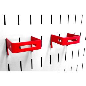 imageWall Control 2in x 2in CBracket Slotted Metal Pegboard Hook Pegboard and Slotted Tool Board  RedRed