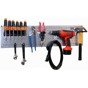 imageWall Control 30WRR100GVB Galvanized Steel Pegboard Starter Kit