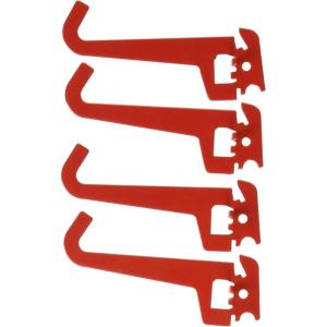 imageWall Control 312in Reach Curved Tip Slotted Hook Pack  Slotted Metal Pegboard Hooks Pegboard and Slotted Tool Board  RedRed
