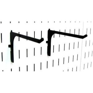 imageWall Control 6in Reach Extended Hook Pair  Slotted Metal Pegboard Hooks Pegboard and Slotted Tool Board  BlackBlack