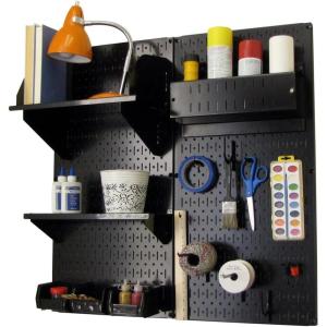imageWall Control Craft ampamp Hobby Pegboard Organizer Storage Kit with Black Pegboard and Red AccessoriesBlack Pegboard Black Accessories