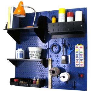 imageWall Control Craft ampamp Hobby Pegboard Organizer Storage Kit with Black Pegboard and Red AccessoriesBlue Pegboard Black Accessories