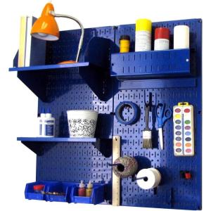 imageWall Control Craft ampamp Hobby Pegboard Organizer Storage Kit with Black Pegboard and Red AccessoriesBlue Pegboard Blue Accessories