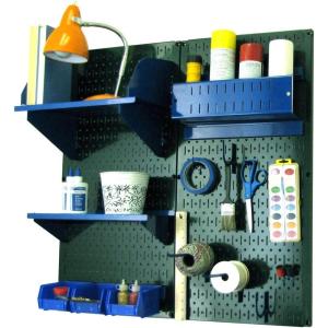 imageWall Control Craft ampamp Hobby Pegboard Organizer Storage Kit with Black Pegboard and Red AccessoriesGreen Pegboard Blue Accessories