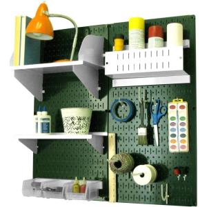 imageWall Control Craft ampamp Hobby Pegboard Organizer Storage Kit with Black Pegboard and Red AccessoriesGreen Pegboard White Accessories