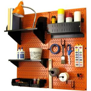 imageWall Control Craft ampamp Hobby Pegboard Organizer Storage Kit with Black Pegboard and Red AccessoriesOrange Pegboard Black Accessories