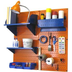 imageWall Control Craft ampamp Hobby Pegboard Organizer Storage Kit with Black Pegboard and Red AccessoriesOrange Pegboard Blue Accessories