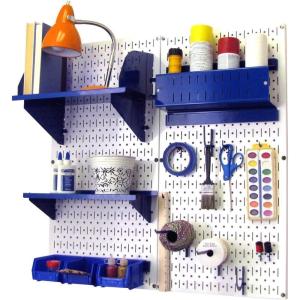 imageWall Control Craft ampamp Hobby Pegboard Organizer Storage Kit with Black Pegboard and Red AccessoriesWhite Pegboard Blue Accessories