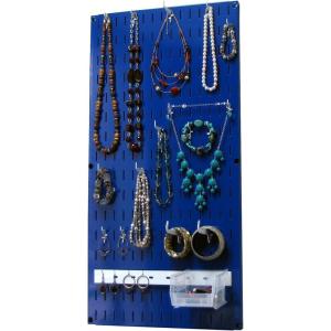imageWall Control Jewelry Organizer Wall Hanging Jewelry Holder Kit Wall Mounted Necklace Organizer Kit in WhiteBlue
