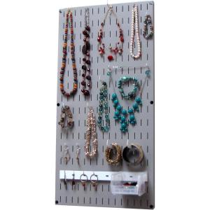 imageWall Control Jewelry Organizer Wall Hanging Jewelry Holder Kit Wall Mounted Necklace Organizer Kit in WhiteGray