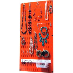 imageWall Control Jewelry Organizer Wall Hanging Jewelry Holder Kit Wall Mounted Necklace Organizer Kit in WhiteOrange